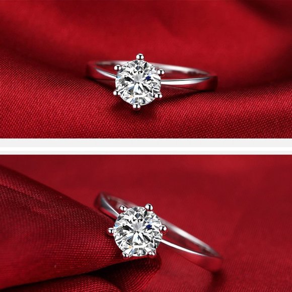 NEW 1ct Solitaire Diamond 925 Sterling Silver Ring - Picture 6 of 8